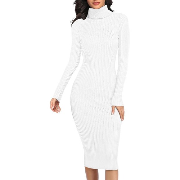 Dresses & Skirts - Luxury Stretchable Knitted Sweater Dress - Cozy Yet Elegant Winter Essential